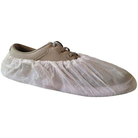 Disposable Shoe Covers, CPE, White, Slip Resistant Sole: No, XL MPN:3602