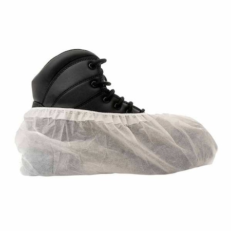 Disposable Shoe Covers, Non-Woven Laminate, White, Slip Resistant Sole: Yes, L MPN:3701