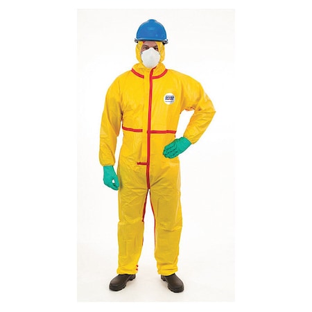 Chemical Resistant Coveralls, S, Yellow, 6 PK MPN:7015YT-S