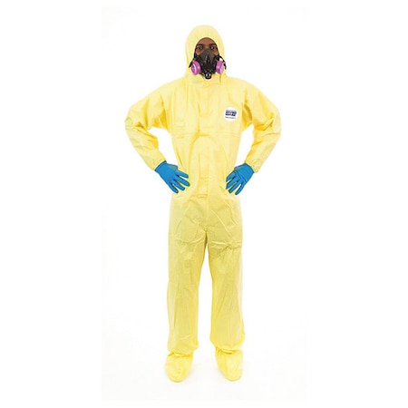 Coverall, w/Hood, S, Yel, PK12 MPN:7019YS-S