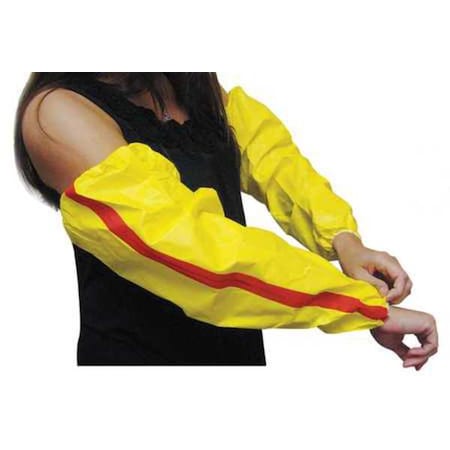 ChemSplash® 1 Chemical Resistant Sleeves, 18 in Length, 15 mil Thick, Serged Seam, Yellow, 200 PK MPN:7065YT
