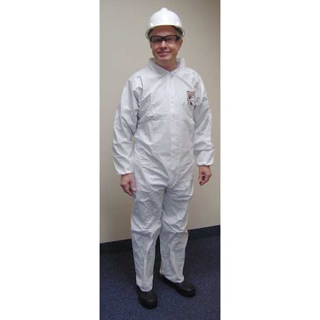 Disposable Coverallss, Collared Coverall, L, Microporous Fabric, Elastic Wrist, Elastic Ankle MPN:8013-L