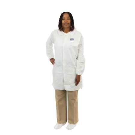 MicroGuard MP Disposable Microporous Lab Coat, Microporous Fabric, Snaps Closure, White, 2XL, 30 PK MPN:8046-2XL