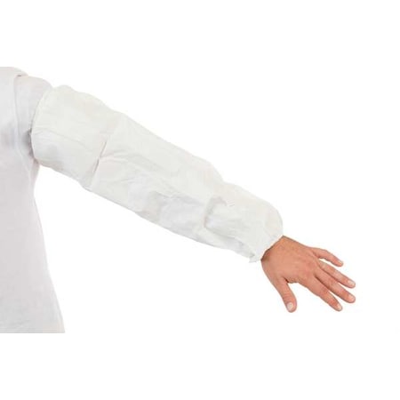 MicroGuard MP® Disposable Sleeve, 18 in Length, 15 mil Thick, Serged Seam, White, 200 PK MPN:8065