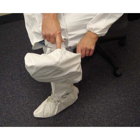 Disposable Shoe Covers, Microporous, White, Slip Resistant Sole: No, L MPN:8101