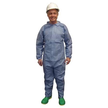 Coverall, M, Flame Resistant Fabric, Zipper with Storm Flap, Elastic Cuff, Serged Seam MPN:9012-M
