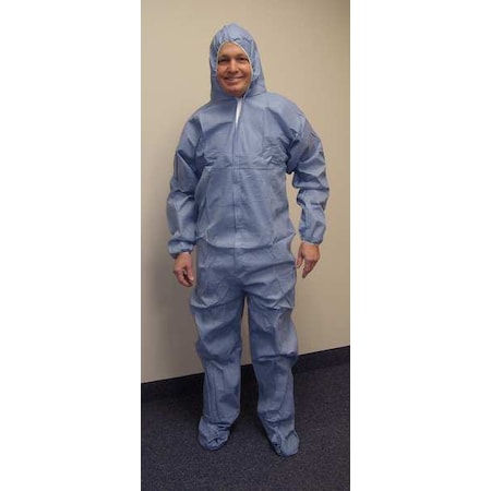 Coverall, M, Flame Resistant Fabric, Zipper with Storm Flap, Elastic Cuff, Serged Seam MPN:9019-M