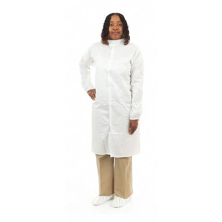 CE11026CIS Sterile Frock, Tunnelized S, White, PK50, Microporous Fabric, Snaps Closure, White, S MPN:CE11026CIS-S