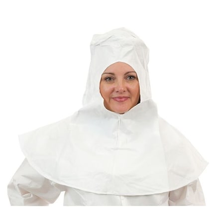 Disposable Hood, Microporous Film Laminate, Serged Seam, White, 100 PK MPN:CE8063CI