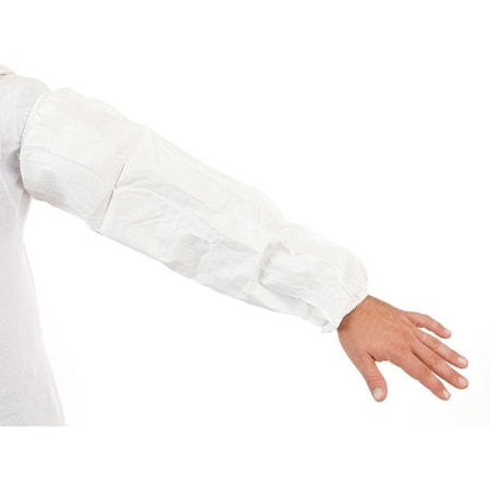 MicroGuard CE™ Disposable Sleeve, 18 in Length, 15 mil Thick, Serged Seam, White, 200 PK MPN:CE8065CI