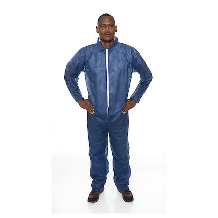 Disposable Coverallss, XL, Blue, 25 PK MPN:N2012-XL