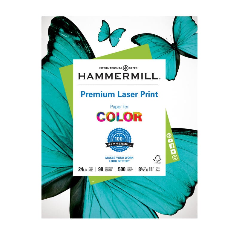 Hammermill Multi-Use Print & Copy Paper, Letter Size (8 1/2in x 11in), 24 Lb, FSC Certified, White, Ream Of 500 Sheets (Min Order Qty 6) MPN:104604