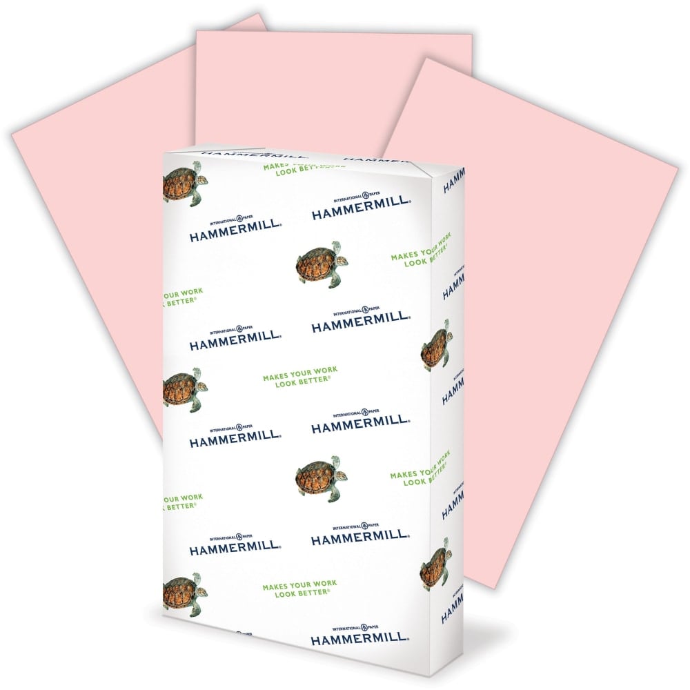 Hammermill Fore Super-Premium Color Copy Paper, 1 Ream, Pink, Legal (8.5in x 14in), 500 Sheets Per Ream, 20 Lb, 30% Recycled MPN:103390