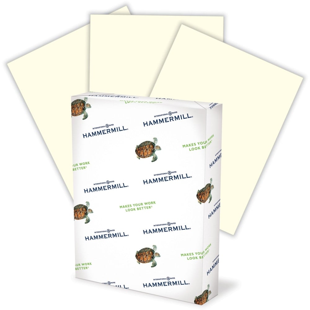 Hammermill Fore Super-Premium Color Copy Paper, 1 Ream, Cream, Letter (8.5in x 11in), 500 Sheets Per Ream, 20 Lb, 30% Recycled MPN:168030