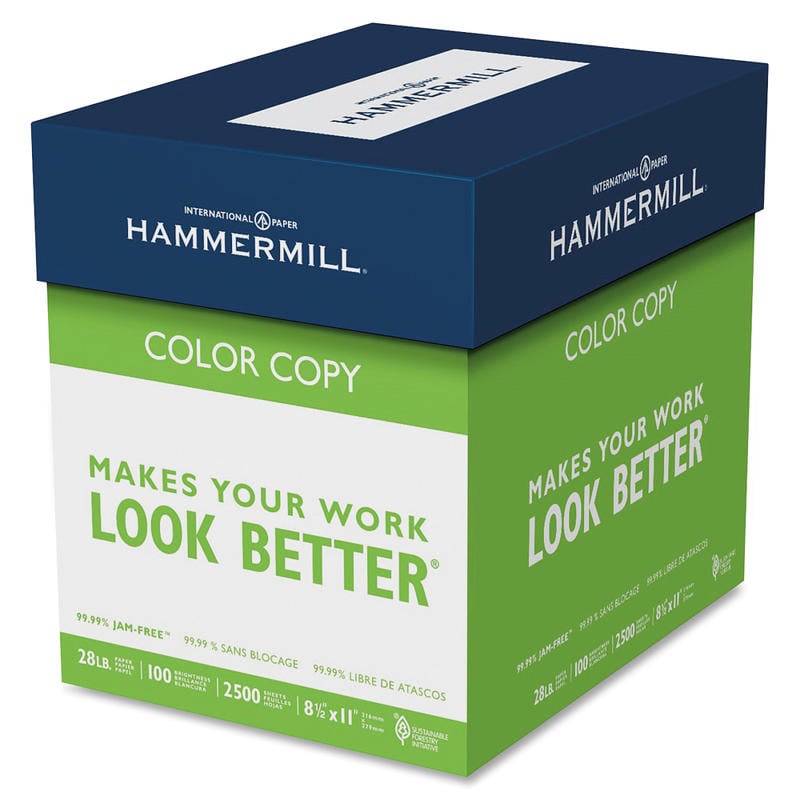 Hammermill Premium Color Multi-Use Printer & Copy Paper, Photo White, Letter (8.5in x 11in), 2500 Sheets Per Case, 28 Lb, 100 Brightness, Case Of 5 Reams MPN:102450