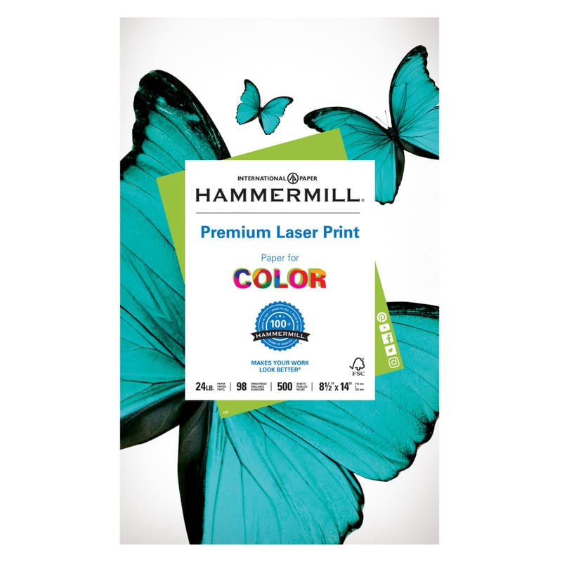 Hammermill Multi-Use Print & Copy Paper, Legal Size (8 1/2in x 14in), 24 Lb, White, Ream Of 500 Sheets (Min Order Qty 4) MPN:104612