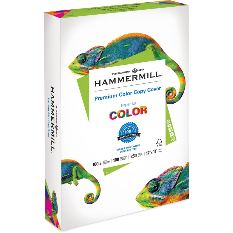 Hammermill Color Copy Cover Paper, Ledger Size (11in x 17in), 100 (U.S.) Brightness, 60 Lb, Photo White, Ream Of 250 Sheets (Min Order Qty 2) MPN:122556