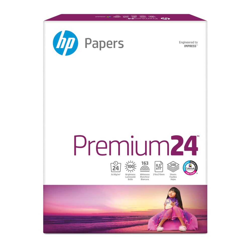HP LaserJet Paper, Smooth, Letter Size (8 1/2in x 11in), 24 Lb, Ream Of 500 Sheets (Min Order Qty 3) MPN:805218