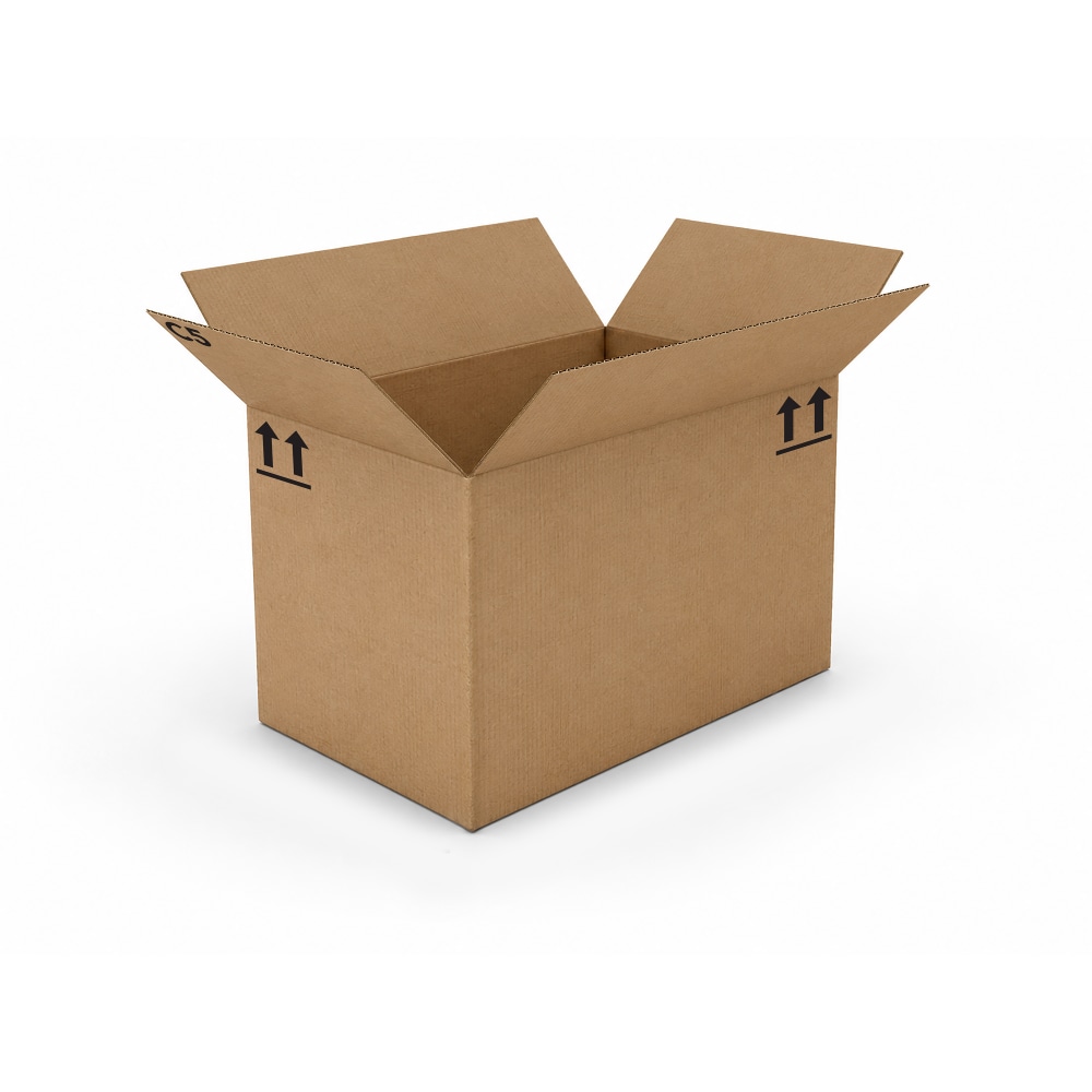 Standard-Duty Single Wall Corrugated Shipping Boxes, Each Box 22-1/2in x 14-1/2in x 13-1/2in, Kraft, Pallet Qty 300 MPN:1591635