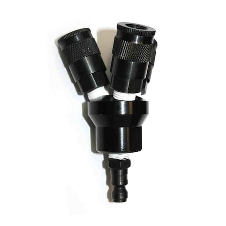 Aluminum Round Manifold with Three 1/4 Inch Steel Automotive Couplers & One 1/4 Inch Steel Plug Kit MPN:FPM44-KA4