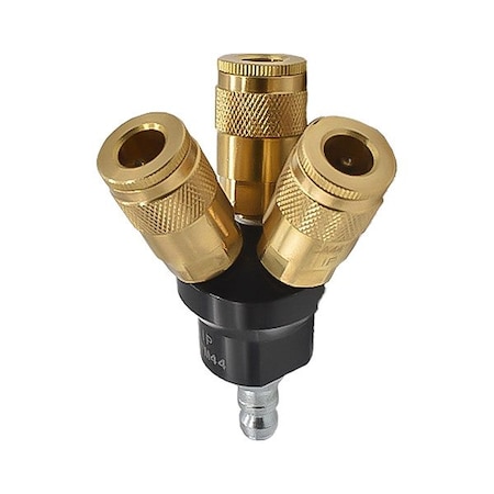 Pipe Manifold Fitting, Brass, 1/4 in MPN:FPM44-KA4B