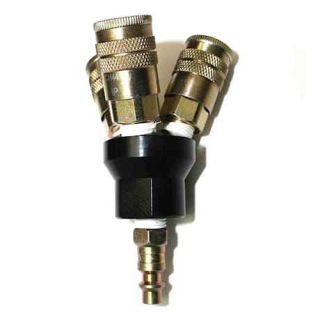 Aluminum Round Manifold with Three 1/4 Inch Steel Industrial Couplers & One 1/4 Inch Steel Plug Kit MPN:FPM44-KH4