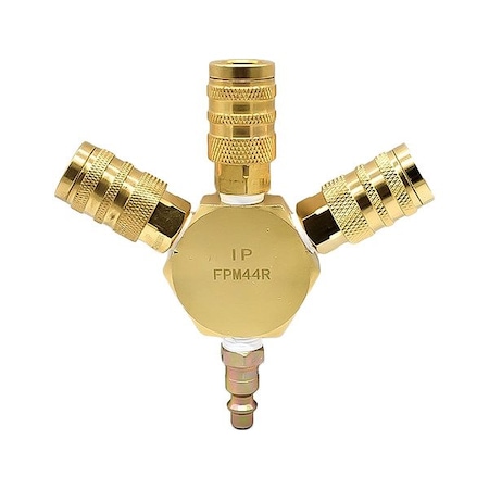 Pipe Manifold Fitting, Brass, 1/4 in MPN:FPM44R-KH4BS