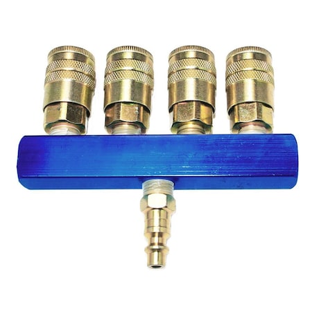 Aluminum Rectangular Manifold with Four 1/4