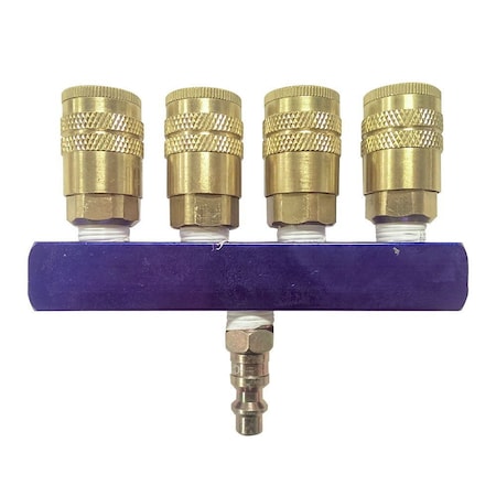 Aluminum Rectangular Manifold with Four 1/4
