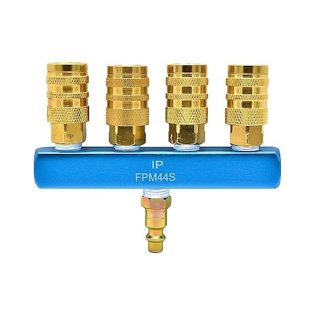 Pipe Manifold Fitting, Brass, 1/4 in MPN:FPM44S-KH4BS