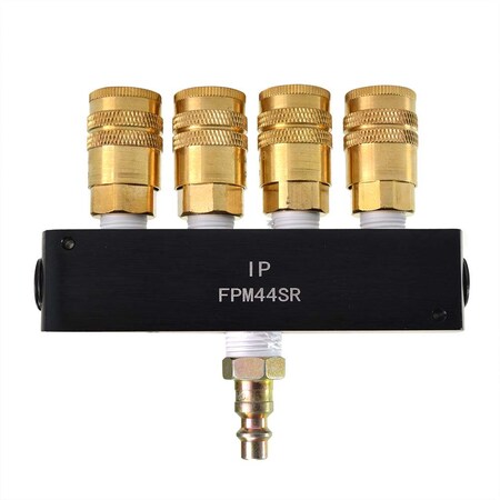 Alum Rectangular Manifold w/Four 1/4