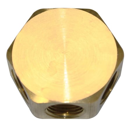 3/8 Inch Brass Flat Hex Manifold - 5 Outlets MPN:FPM66R