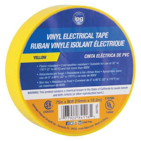 Electrical Yellow .75X60 Plan, Pk120 MPN:85830