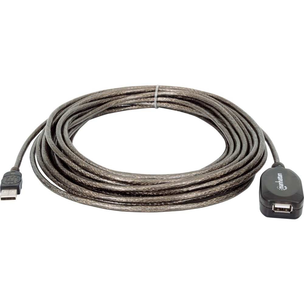Manhattan Hi-Speed A Male/A Female USB Active Extension Cable, 33ft MPN:150248