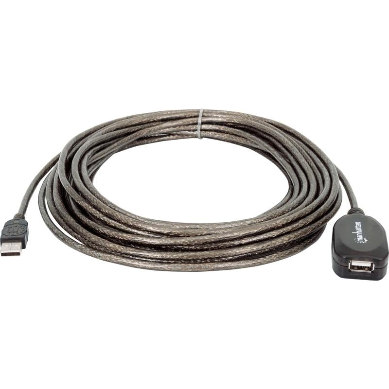 Manhattan USB-A to USB-A Extension Cable, 10m, Male to Female, Active, 480 Mbps (USB 2.0), Daisy-Chainable, Built In Repeater, H - 151573 MPN:151573