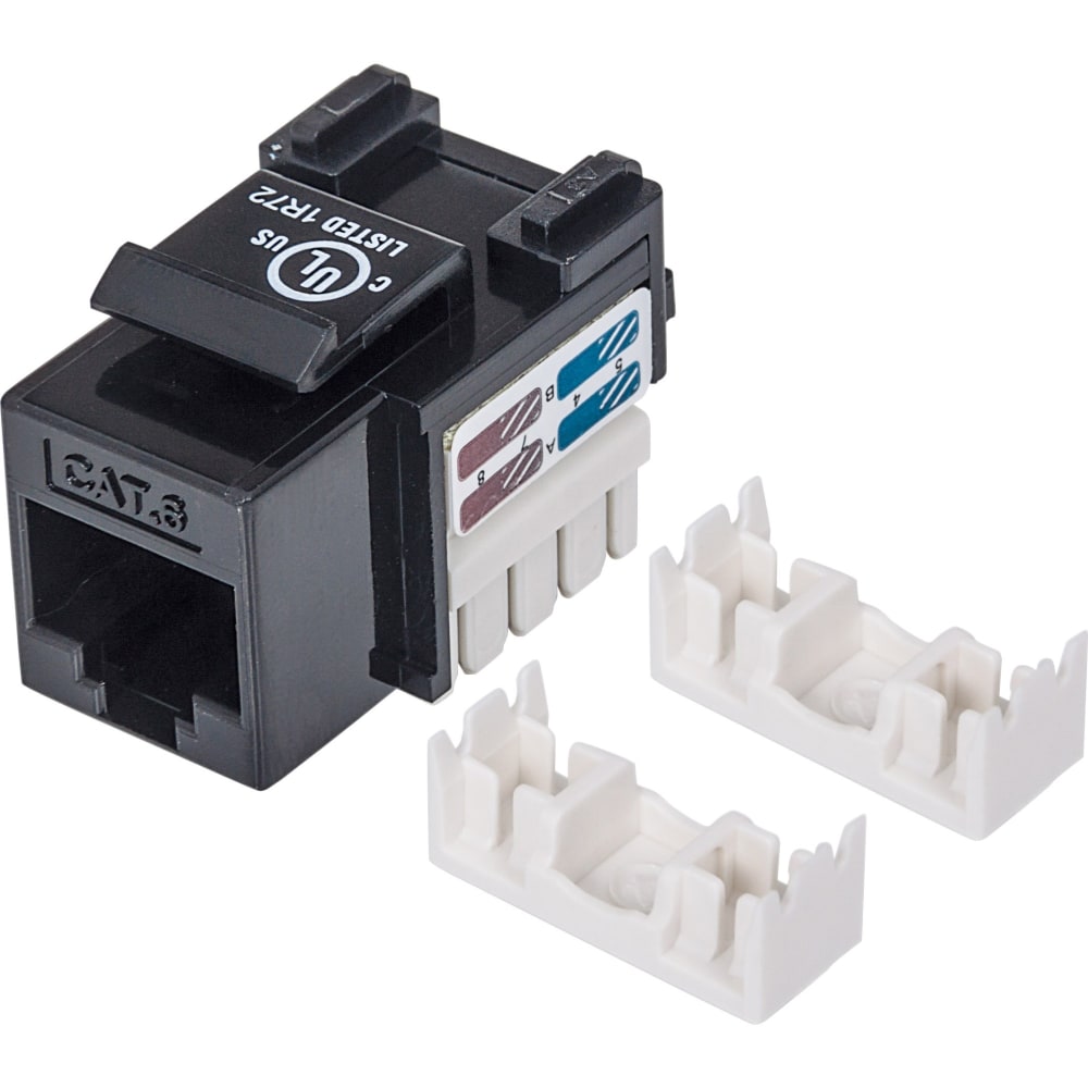 Intellinet Keystone Jack, Cat6, UTP, Punch-down, Black - Modular insert - CAT 6 - UTP - RJ-45 - black MPN:210720