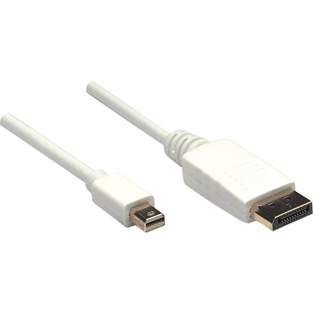 Manhattan Mini DisplayPort 1.2 to DisplayPort Cable, 4K@60Hz, 1m, Male to Male, White, Lifetime Warranty, Polybag - 324724 MPN:324724