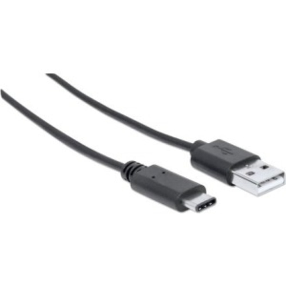 Manhattan USB-C to USB-A Cable, 1m, Male to Male, Black, 480 Mbps (USB 2.0), Hi-Speed USB, Lifetime Warranty, Polybag - 353298 MPN:353298