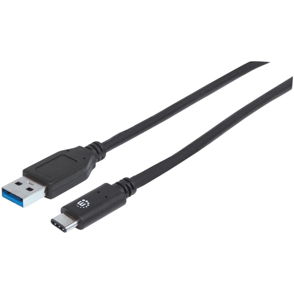 Manhattan USB-C to USB-A Cable, 1m, Male to Male, 10 Gbps (USB 3.2 Gen2 aka USB 3.1), 3A (fast charging), SuperSpeed+ USB MPN:353373