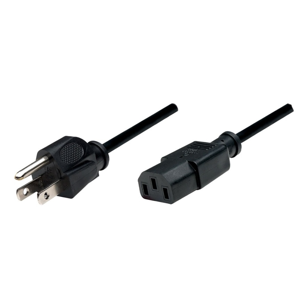 Manhattan PC Power Cable, 6ft, Black - IEC 60320 C13 socket to NEMA 5-15 plug (Min Order Qty 8) MPN:300179