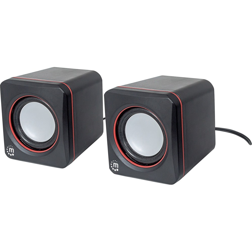 Manhattan 2600 Series Speaker System, Small Size, Big Sound, Two Speakers, Stereo, USB power, Output: 2x 3W, 3.5mm plug - 161435 MPN:161435
