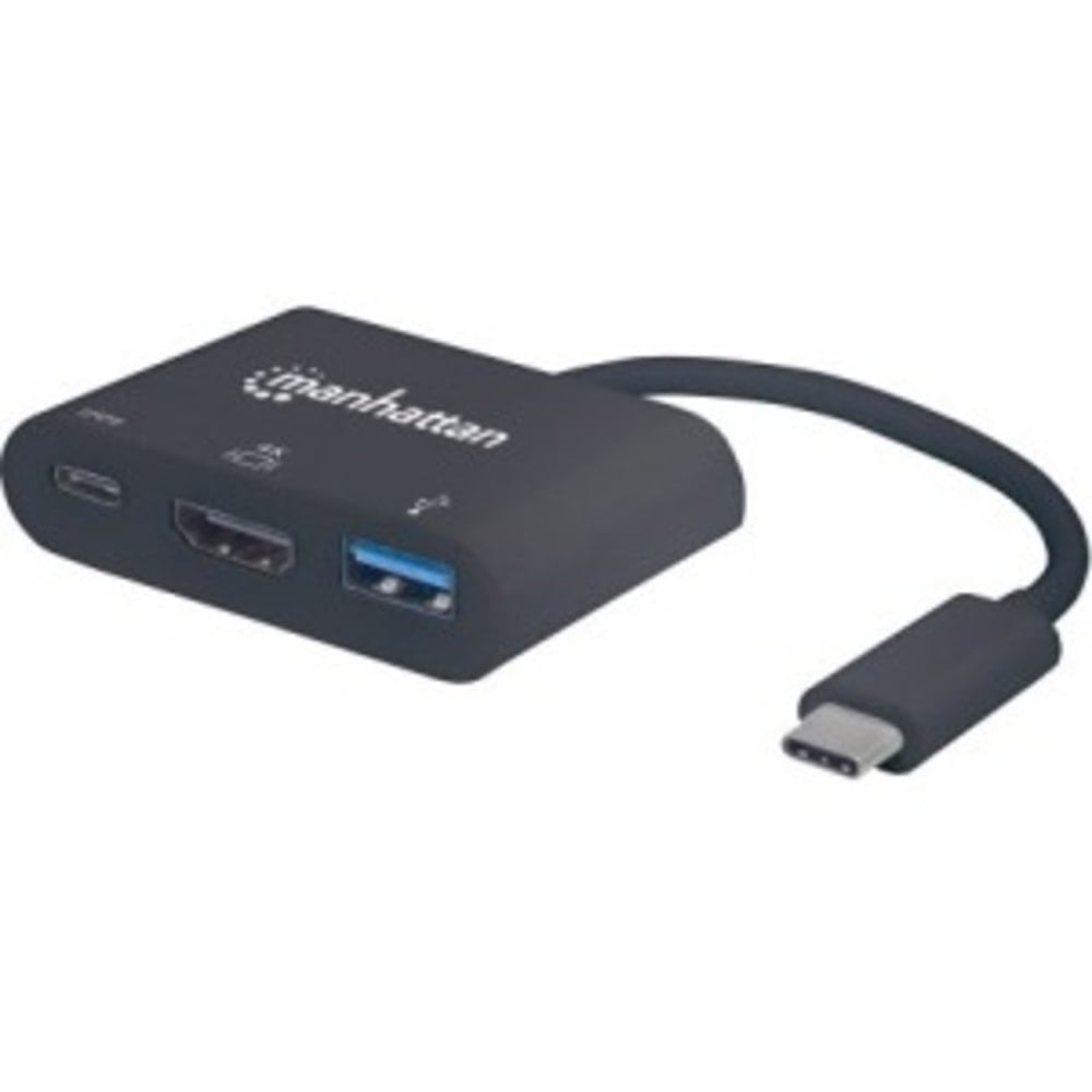 Manhattan USB-C Dock/Hub, Ports (x3): HDMI, USB-A and USB-C, 5 Gbps (USB 3.2 Gen1 aka USB 3.0), With Power Delivery (60W) to US - 152037 MPN:152037