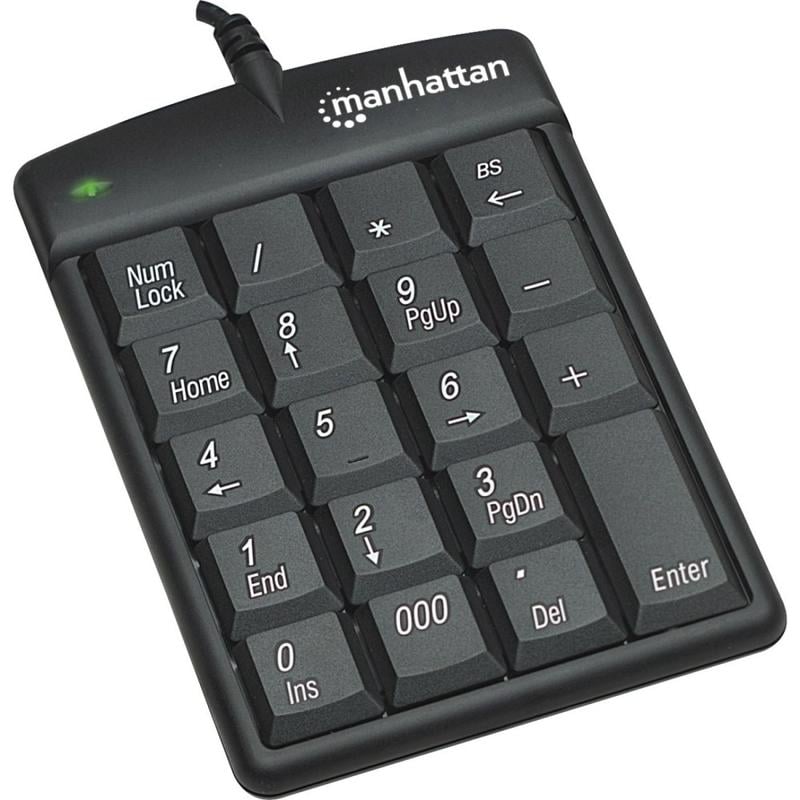 Manhattan 19-Key Wired Numeric Keypad, Black, 176354 MPN:176354