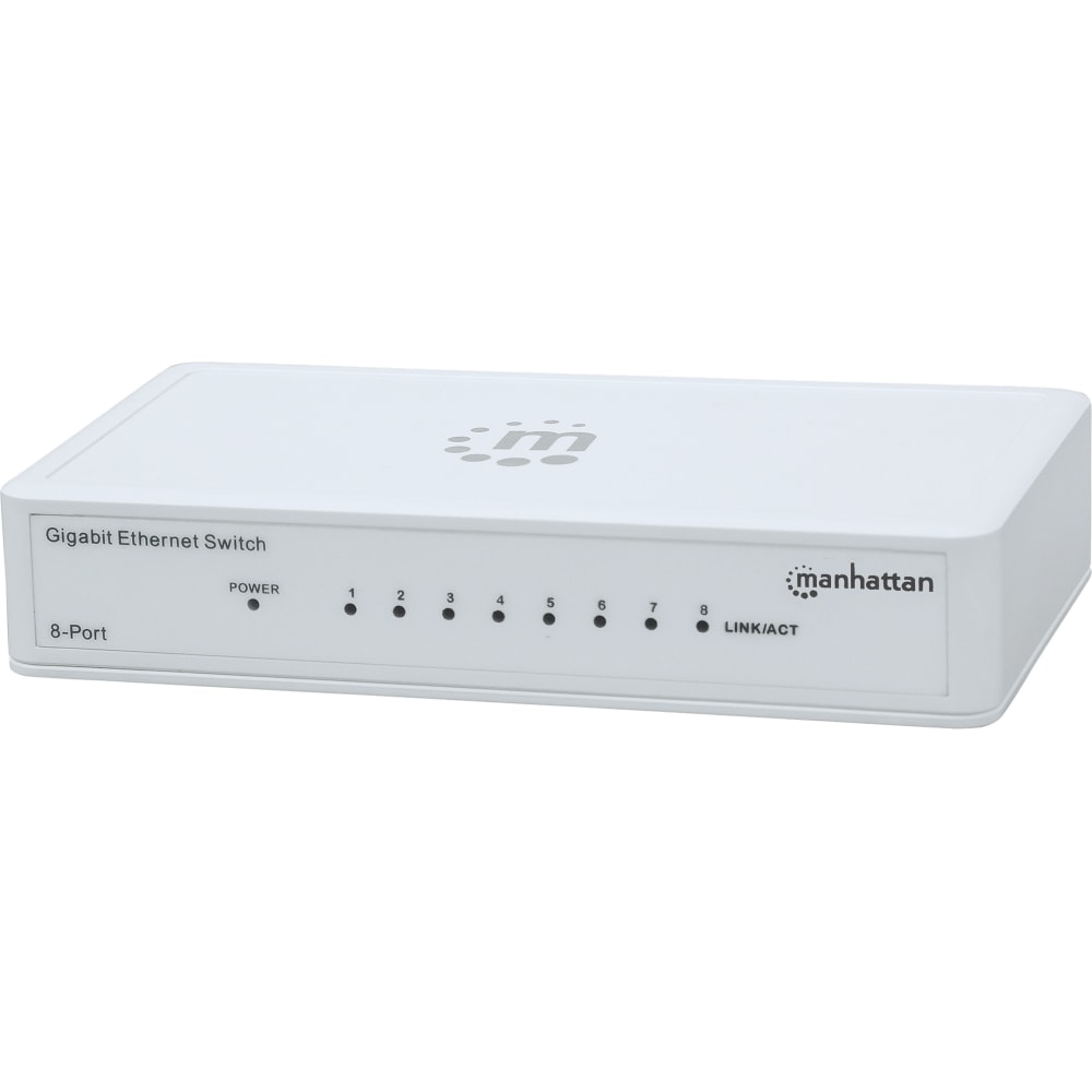 Manhattan 8-Port Gigabit Ethernet Switch, Desktop Size, Plastic, IEEE 802.3az (Energy Efficient Ethernet), Three Year Warranty, Box - 560702 MPN:560702
