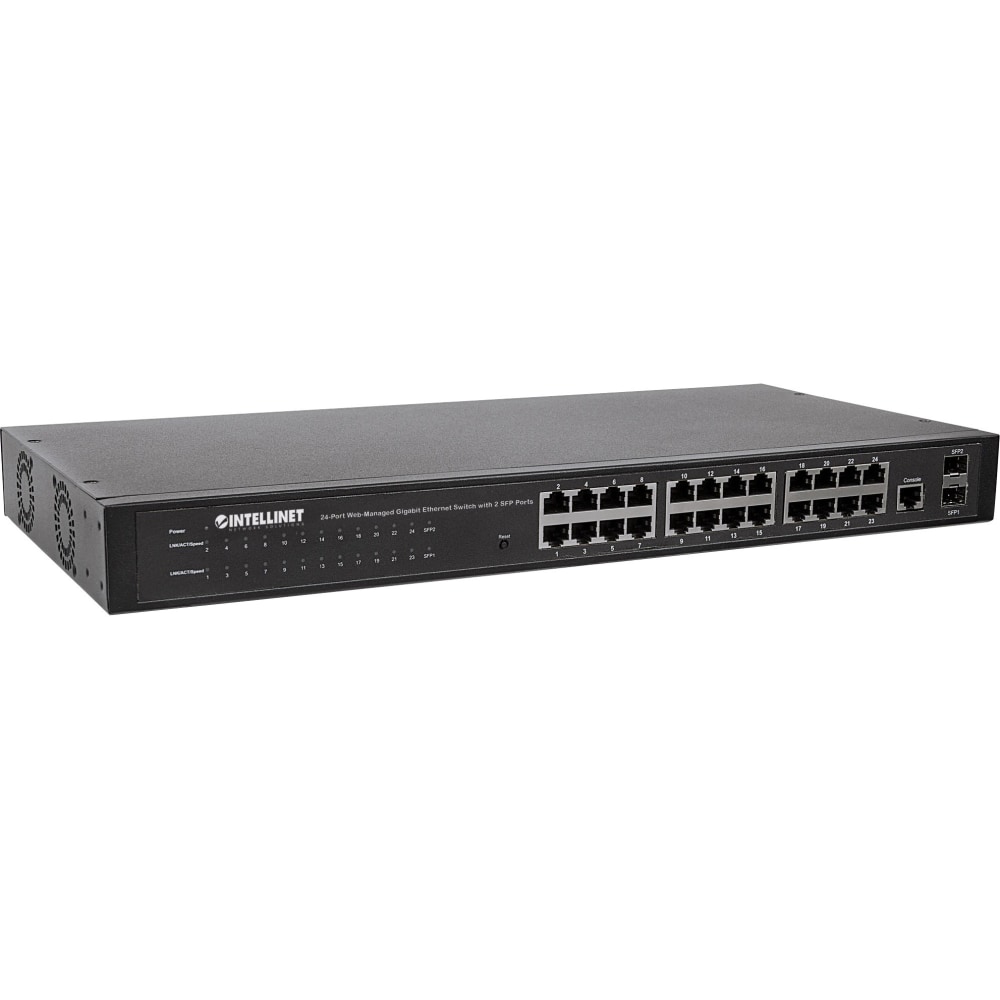 Intellinet 24-Port Network Switch, 24-Port (RJ45), Rackmount, Gigabit, 4 SFP, Ethernet Web-Smart, 10/100/1000 Mbit - 560917 MPN:560917