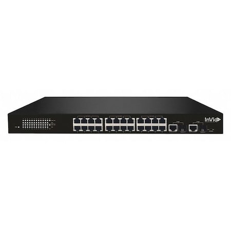 PoE Switch, 24 Camera Inputs, Metal MPN:VIS-LRPOE24-2