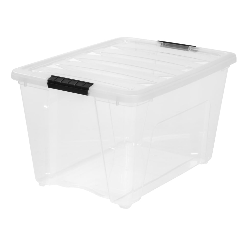 IRIS Plastic Storage Container With Handles/Latch Lid, 22in x 16 1/2in x 13in, Clear (Min Order Qty 4) MPN:100245UOM