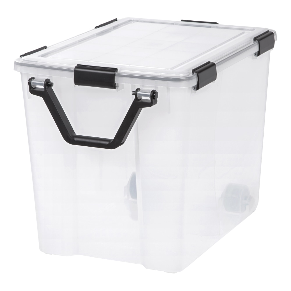IRIS Weathertight Plastic Storage Container With Latch Lid, 18 3/4in x 17 3/4in x 23 5/8in, Clear MPN:110521