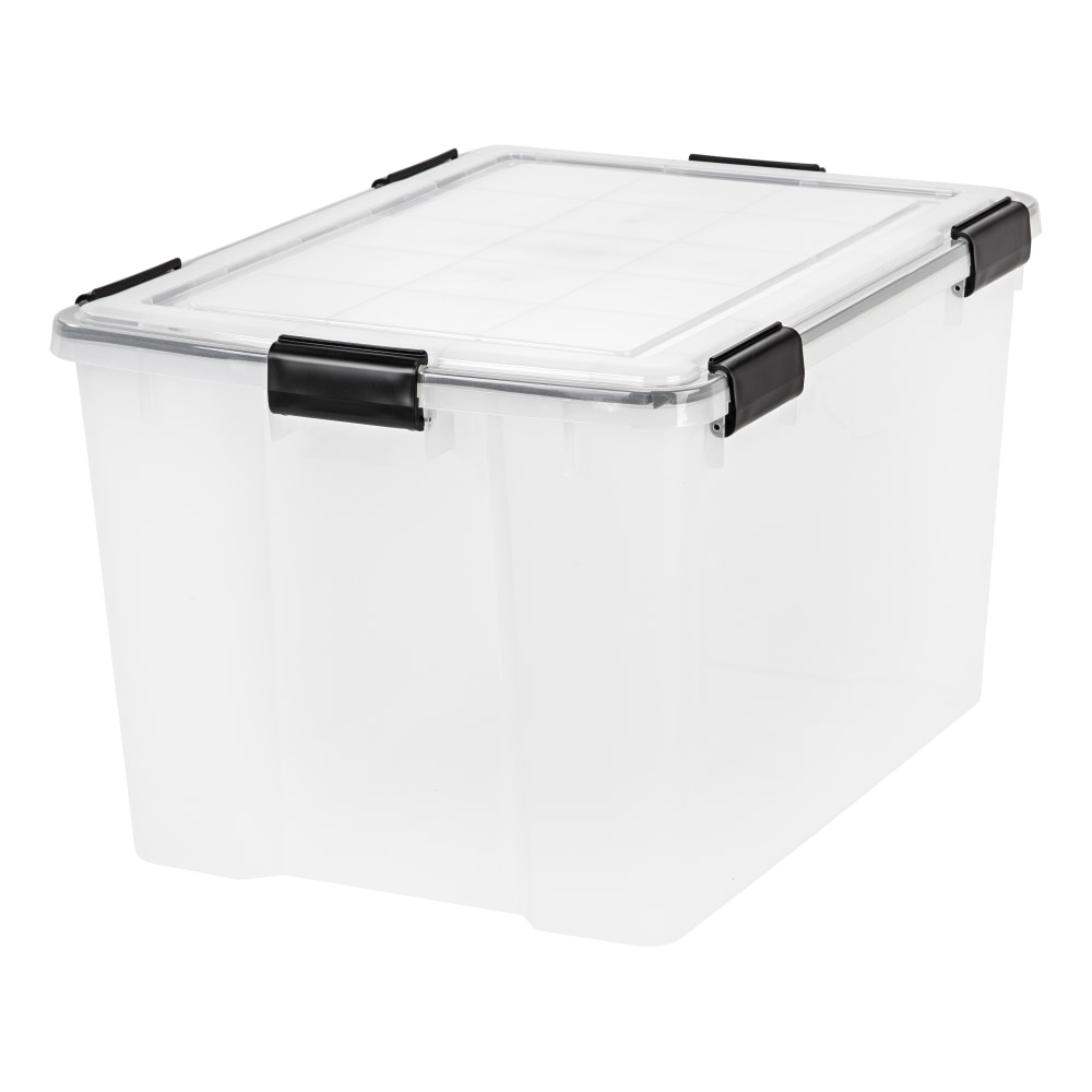 IRIS Weatherpro Plastic Storage Container With Latch Lid, 14 1/2in x 17 3/4in x 23 5/8in, Clear MPN:110586