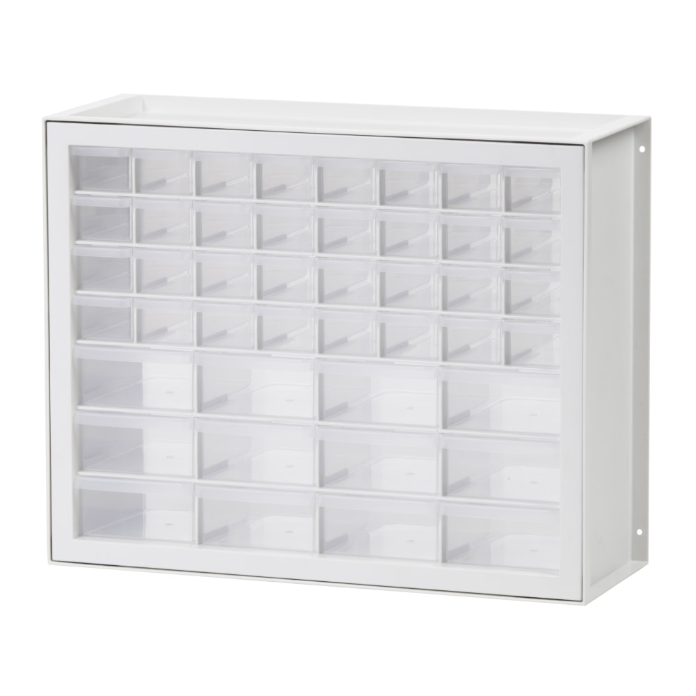 Iris 44-Drawer Parts Cabinet, 15-1/2inH x 19-1/2inW x 7inD, White/Clear MPN:116876